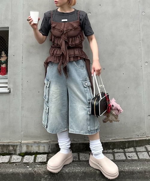 Alley Tokyo ブラウス シャツ フリフリとぴろんのキャミ レディース
