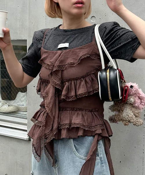 Alley Tokyo ブラウス シャツ フリフリとぴろんのキャミ レディース