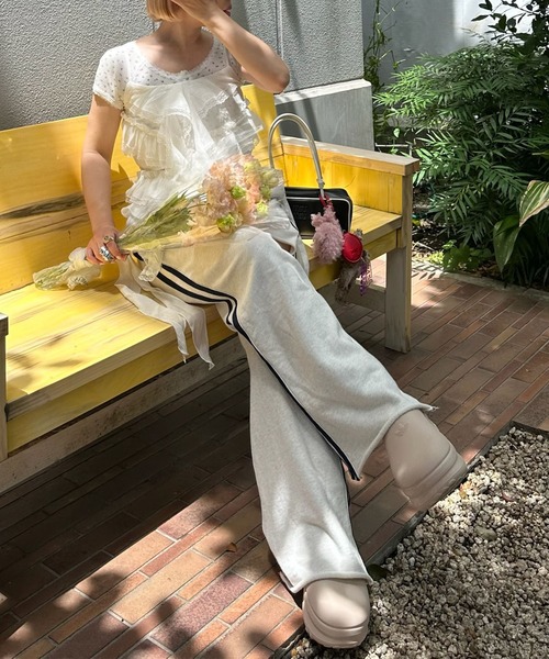 ブラウス シャツ フリフリとぴろんのキャミ レディース Alley Tokyo ブラウス シャツ フリフリとぴろんのキャミ