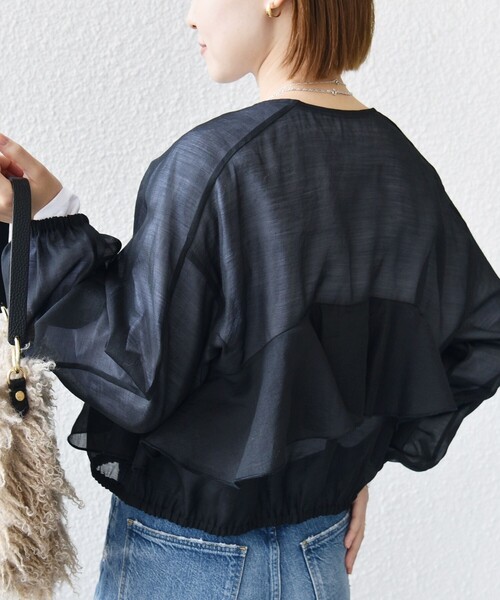 「SHIPS」 長袖ブラウス ONE SIZE ブラック レディース