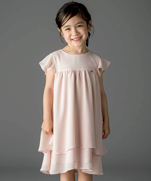 ドレス 発表会 卒園式 入学式 梨地リボン付け襟2WAYドレス(90〜130cm) キッズ 子供服 女の子の画像