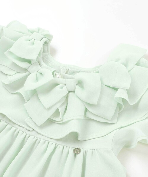 ドレス 発表会 卒園式 入学式 梨地リボン付け襟2WAYドレス(90〜130cm) キッズ 子供服 女の子の画像