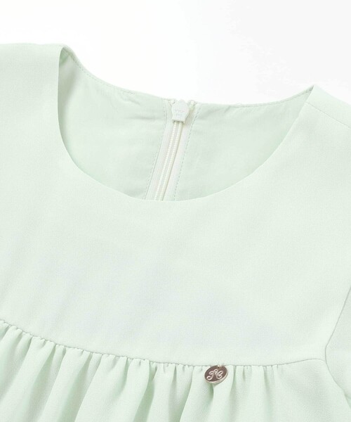 ドレス 発表会 卒園式 入学式 梨地リボン付け襟2WAYドレス(90〜130cm) キッズ 子供服 女の子の画像