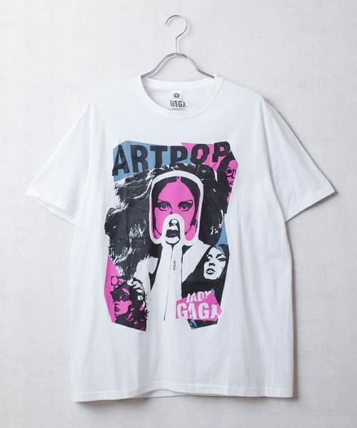 レディガガ白グラフィックTシャツサイズ表記L2010年コピーライト入り レディガガ白グラフィックTシャツサイズ表記L2010年コピーライト