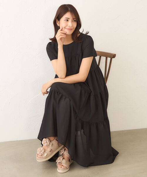 美品　希少サイズ大きいサイズ50 トゥービーシック　ティアードAラインワンピース TO BE CHIC（トゥー ビー シック） パーティードレス ワンピース 「WEB