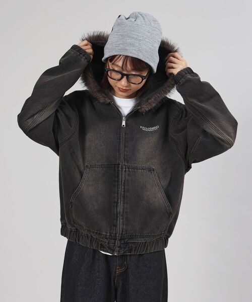 ffein パーカー 「FFEIN（フェイン）」ヴィンテージライクデニムファー