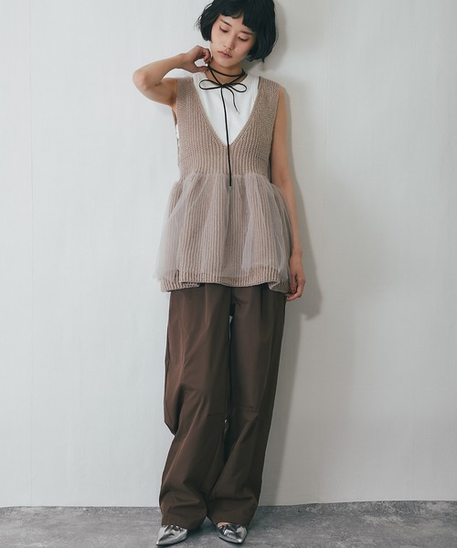 ベスト ジレ チュールドッキングベスト レディース : ZOZOTOWN