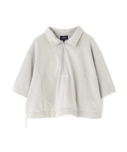 美品　PEARLY GATES ハーフジップジャケット アイボリー PEARLY GATES ハーフジップジャケット クリーム色 半袖 シャカシャカ