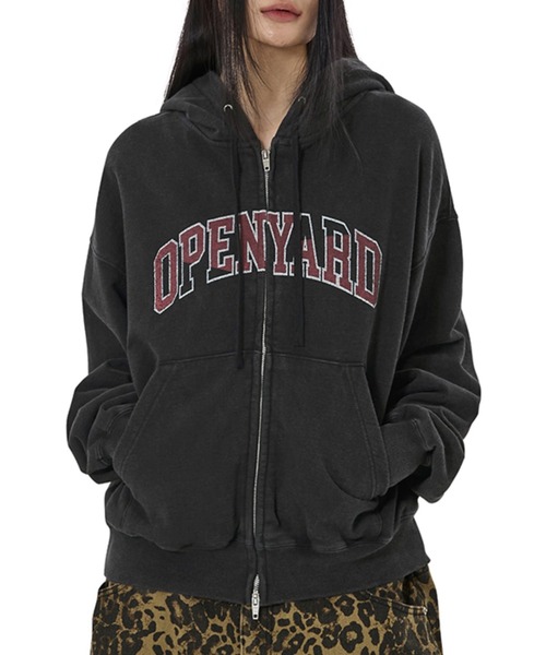 OY（オーワイ） パーカー 「OY/オーワイ」WASHED CRACK HOODIE ZIP UP