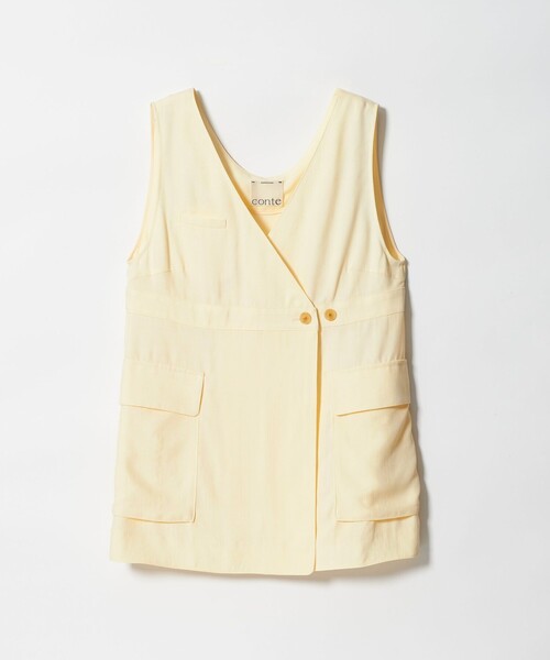 conte ベスト ジレ 「conte」ツイル ノースリーブジレ レディース