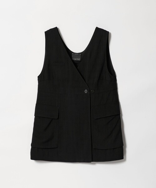 Conte フライフロントジレ　ベスト conte ベスト ジレ 「conte」ツイル ノースリーブジレ レディース