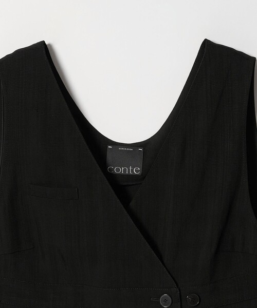 conte ベスト ジレ 「conte」ツイル ノースリーブジレ レディース