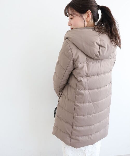 大幅値下げ★美品★ルクールブラン ファーフード ロングダウン 36 グレージュ le.coeur blanc（ルクールブラン） ファーフードロングダウン