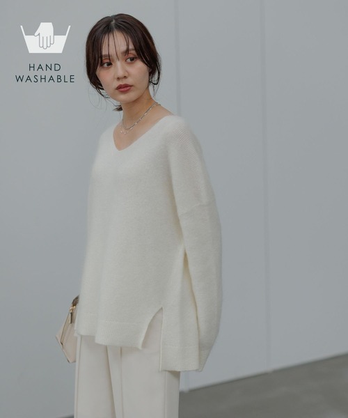 Andemiu（アンデミュウ） ニット セーター 「手洗い可能」モヘアウール