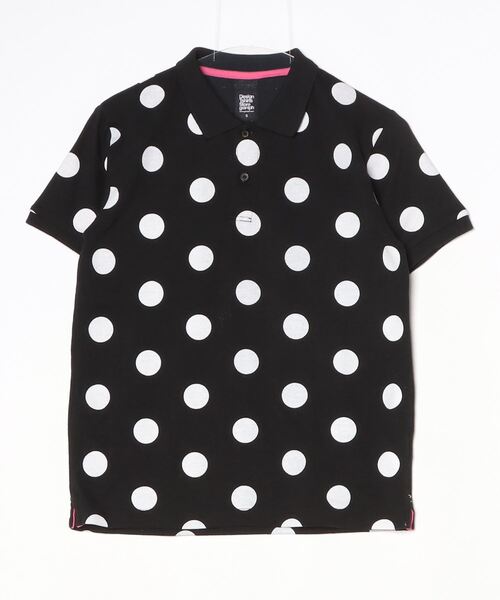 aeae ドット柄ポロシャツ 半袖 black Design Tshirts Store graniph（デザイン ティーシャツ ストア