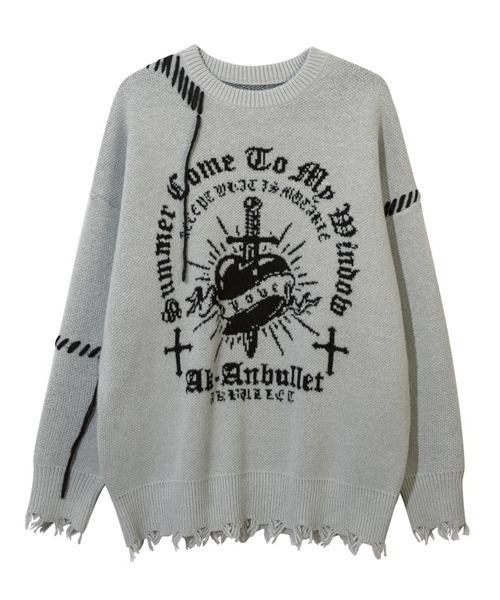 Ressaca（レサーカ） セーター ニット オーバーサイズダメージ加工