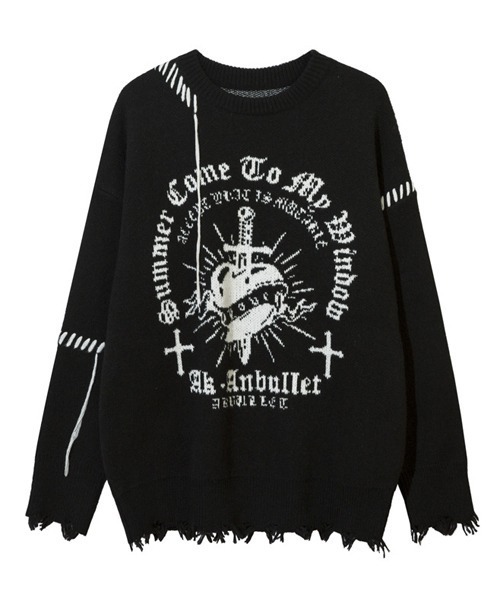 Ressaca（レサーカ） セーター ニット オーバーサイズダメージ加工