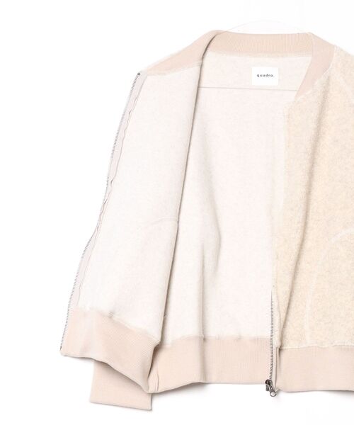 quadro ブルゾン アウター リサイクル紡毛パイルリブブルゾン