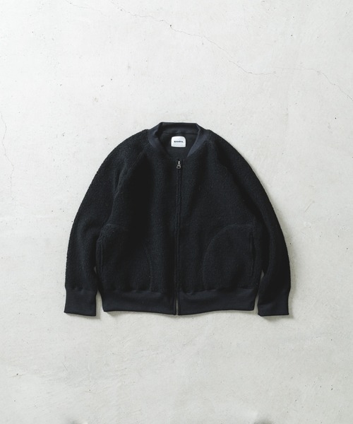 quadro ブルゾン アウター リサイクル紡毛パイルリブブルゾン