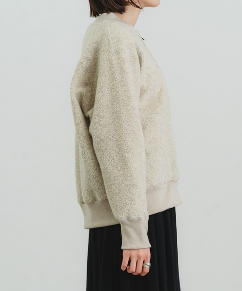 quadro ブルゾン アウター リサイクル紡毛パイルリブブルゾン