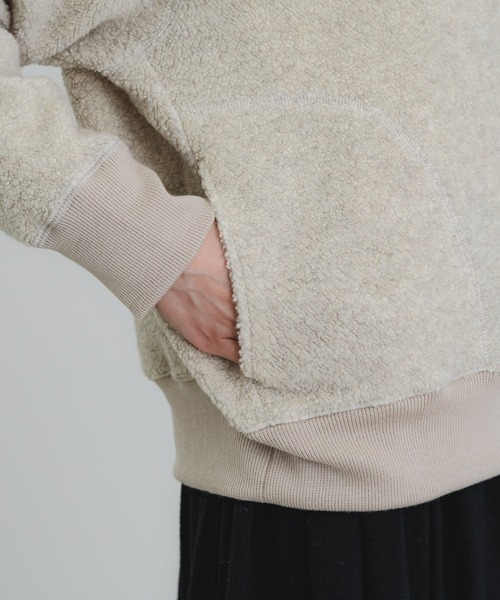 quadro ブルゾン アウター リサイクル紡毛パイルリブブルゾン