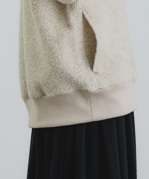 quadro ブルゾン アウター リサイクル紡毛パイルリブブルゾン