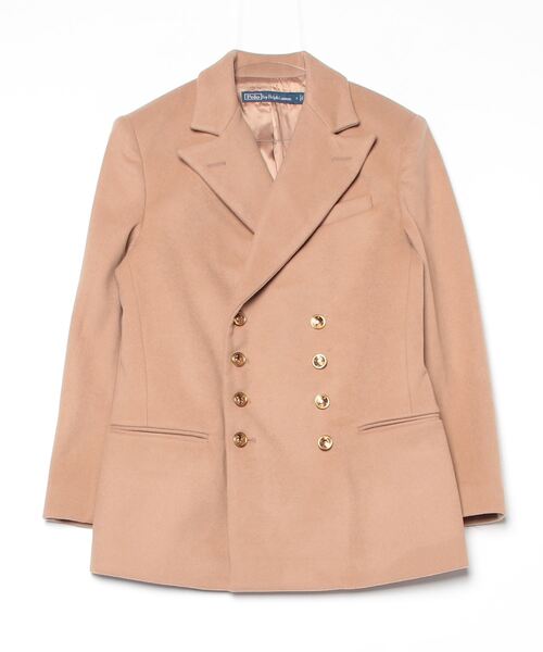 高級キャメル100%✨】ラルフローレン テーラードジャケット 金ボタン ダブル 高級キャメル100%✨】ラルフローレン テーラードジャケット 金ボタン