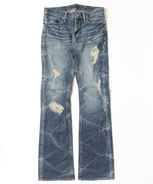 FUGA ジーンズ 「FUGA/フーガ」ペイント加工フレアデニムパンツ メンズ