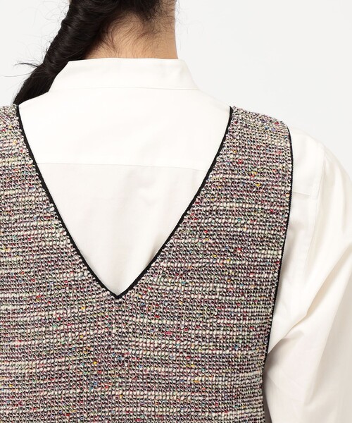 TOMORROWLAND collection ジャンパースカート ファンシーニット フロン