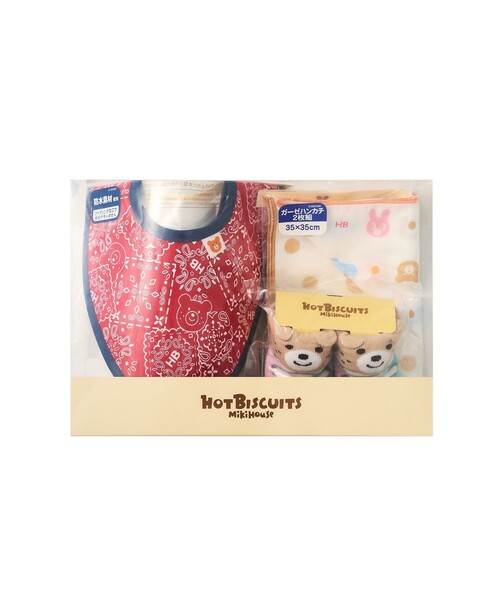 HOT BISCUITS 出産祝い スタイ＆ソックス＆ガーゼ ギフトセット