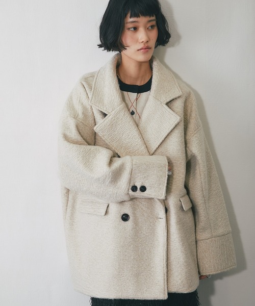 コート チェスターコート カールシャギーダブルコート レディース