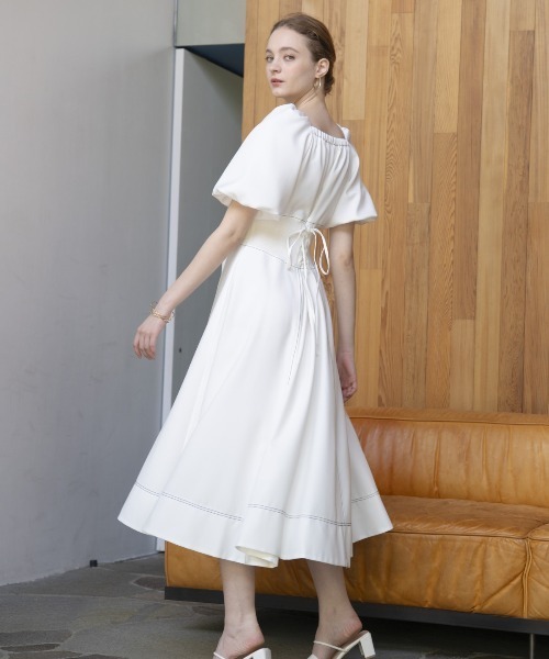 「AND COUTURE」 半袖ワンピース FREE ライトグレー レディース_画像3