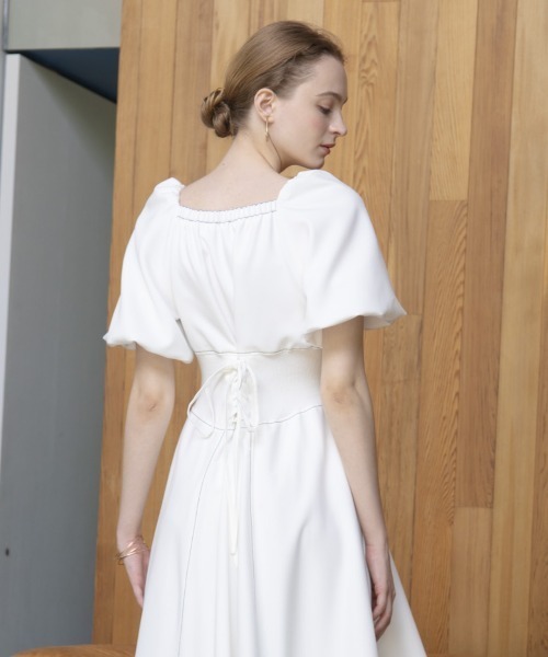 「AND COUTURE」 半袖ワンピース FREE ライトグレー レディース_画像5