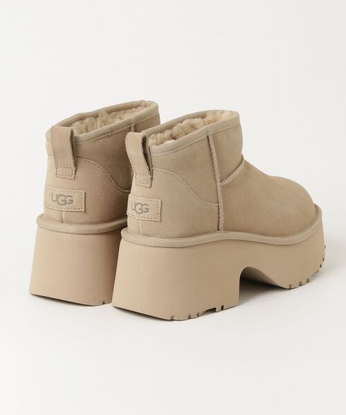 UGG 厚底ファー付きムートンブーツ ベージュ 美品✨厚底ファー付きムートンブーツ ベージュ UGG 【公式通販】