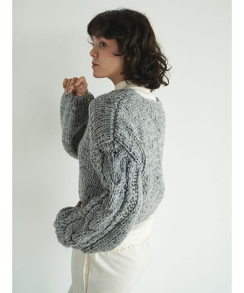 【新品】FIKA. ニットカーディガン FIKA.（フィーカ） カーディガン Chunky knit cropped cardigan