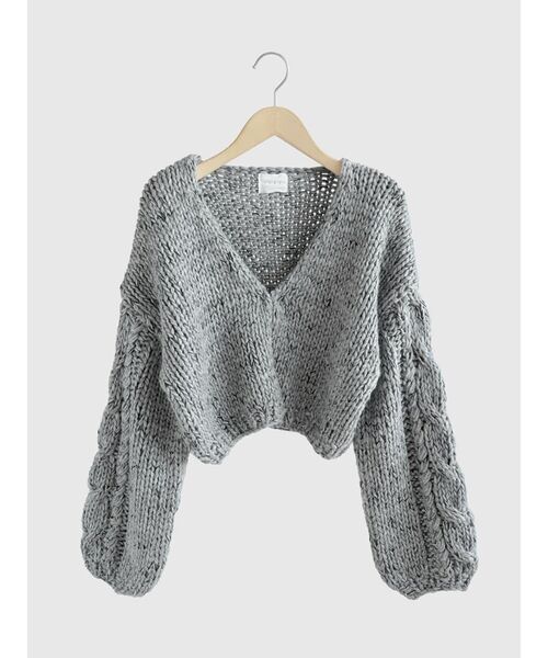 【新品】FIKA. ニットカーディガン FIKA.（フィーカ） カーディガン Chunky knit cropped cardigan