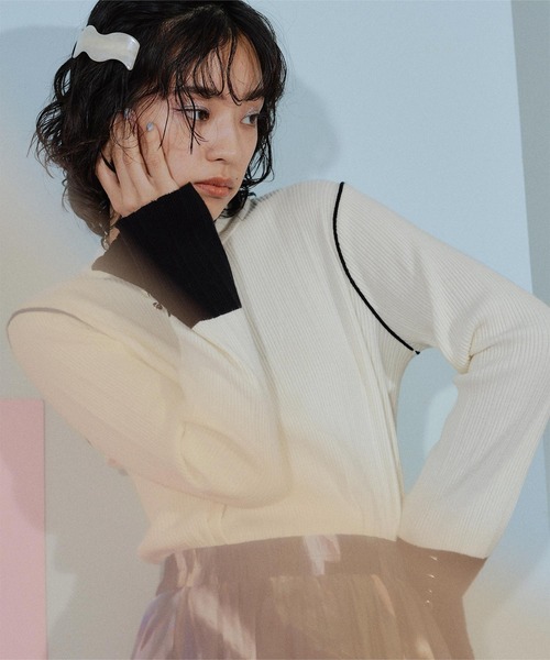 「miette」 長袖ニット FREE ブラック レディース_画像2