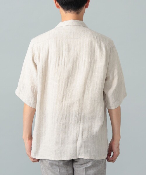 シャツ 半袖 リネンシルク ヘリンボーン オープンカラーシャツ メンズ | BEAMS F | 05