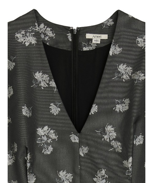 【AMERI】黒地 花柄 サロペット Ameri（アメリ） サロペット オーバーオール POSEY BLOOM JACQUARD