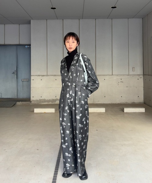 Ameri（アメリ） サロペット オーバーオール POSEY BLOOM JACQUARD