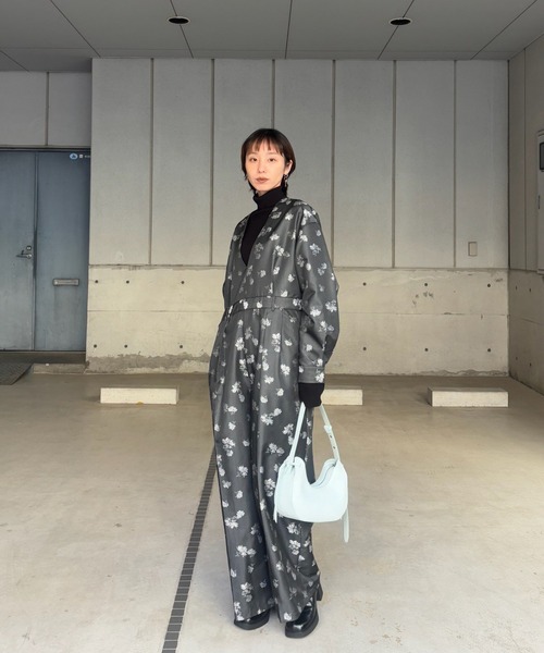 Ameri（アメリ） サロペット オーバーオール POSEY BLOOM JACQUARD