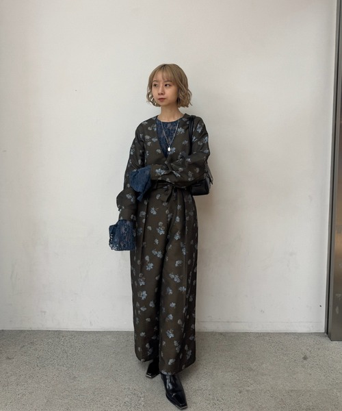 Ameri（アメリ） サロペット オーバーオール POSEY BLOOM JACQUARD