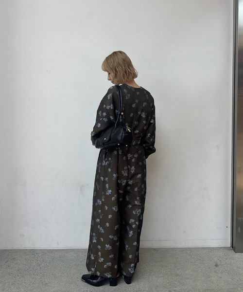 Ameri（アメリ） サロペット オーバーオール POSEY BLOOM JACQUARD