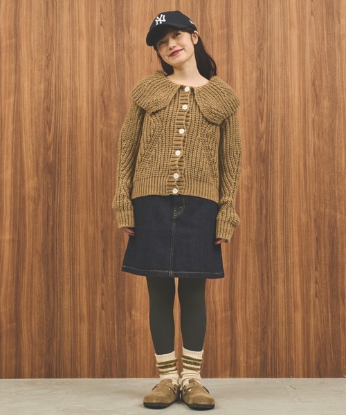 「MERLOT」 ニットカーディガン FREE イエロー レディース_画像3