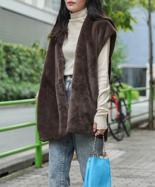 「VENCEEXCHANGE」 ベスト FREE ブラウン レディース_画像5