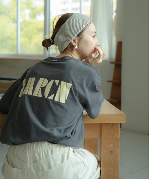 AMERICANA（アメリカーナ） tシャツ 別注 AMRCN バックプリント T