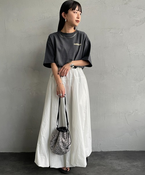 アメリカーナ♡限定バックヘンリーTシャツ♡ AMERICANA（アメリカーナ） tシャツ 別注 AMRCN バックプリント T