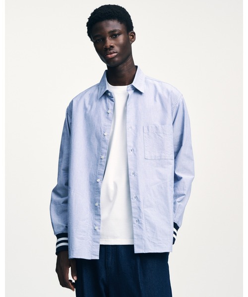 SOPHNET.（ソフネット） シャツ RIBBED REGULAR COLLAR SHIRT メンズ
