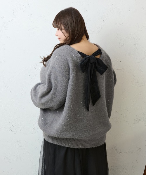 Louiosy（ルオシー） ニット セーター 「大きいサイズ」2WAYベロア