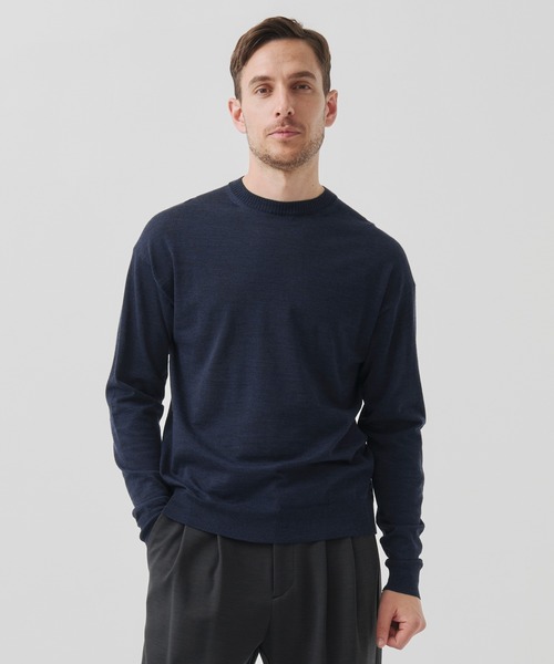 セーター ニット 「THE TOKYO」素肌で着られる，上質ウールニット/CROZE NZ 2/60 Crewneck PO メンズ